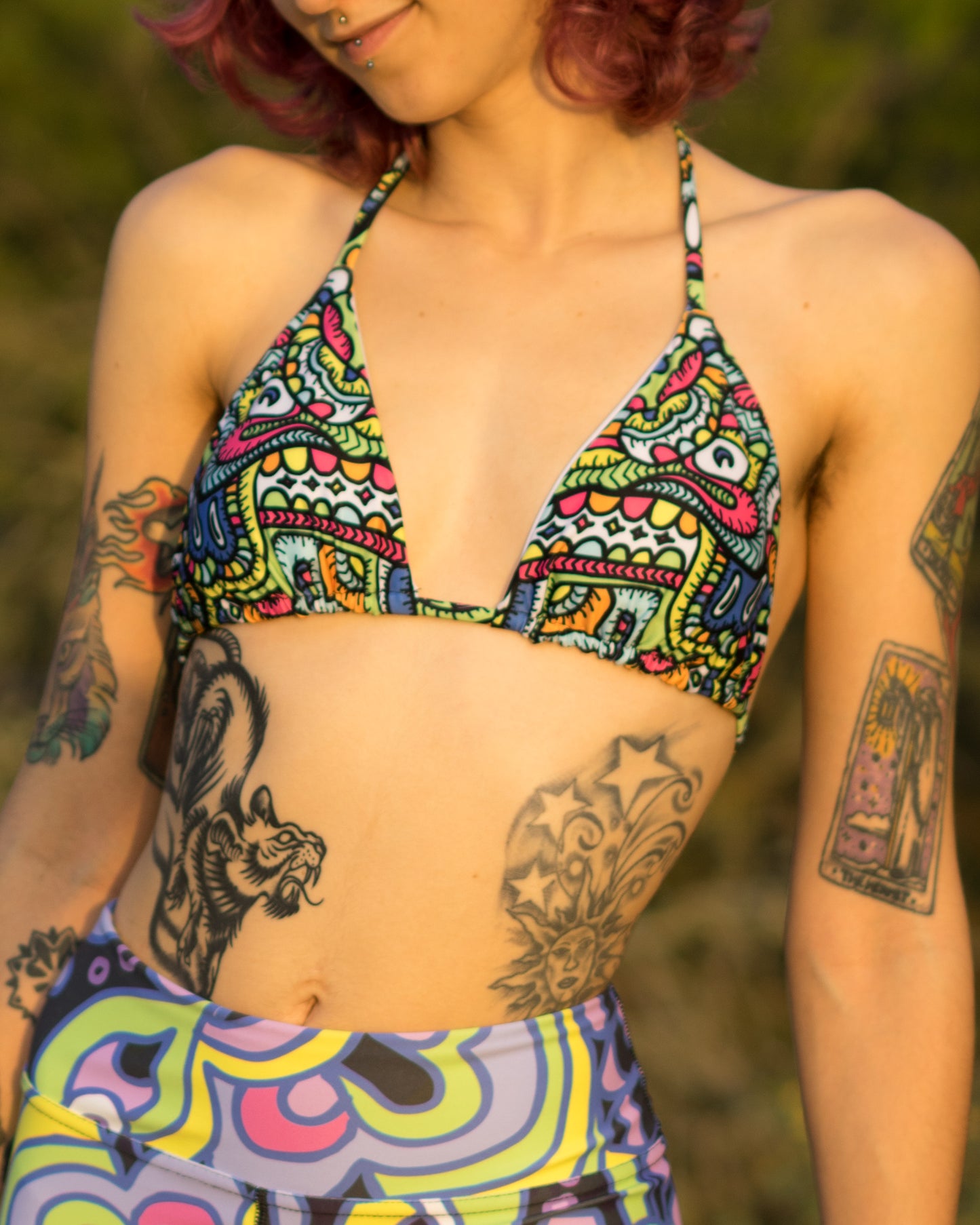 Bawssfaic recycled string bikini top 〠