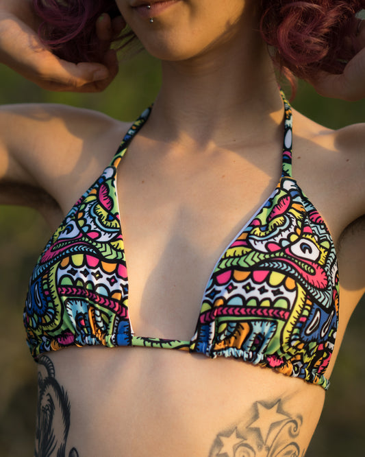 Bawssfaic recycled string bikini top 〠