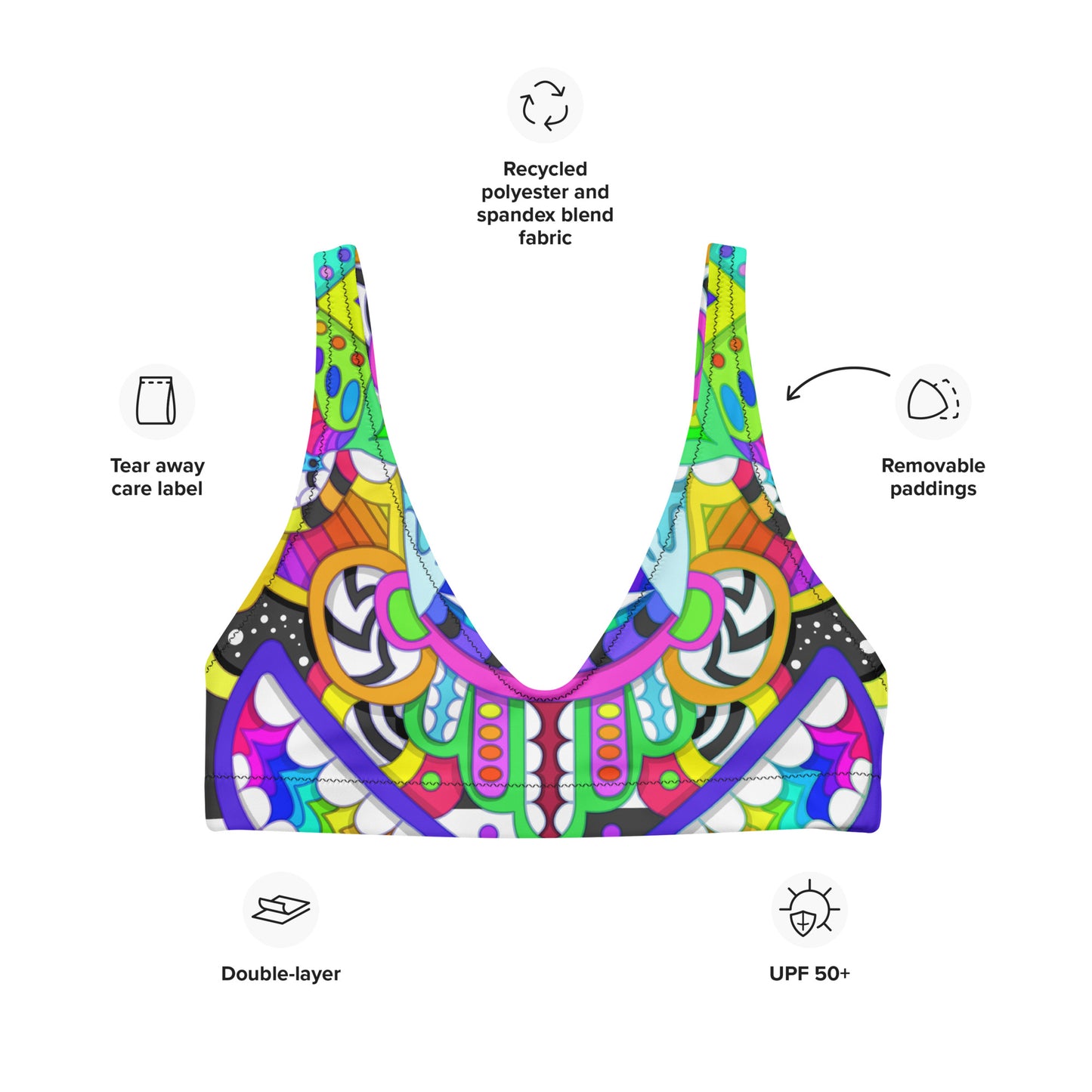 Yatuk Recycled padded bikini top 〠