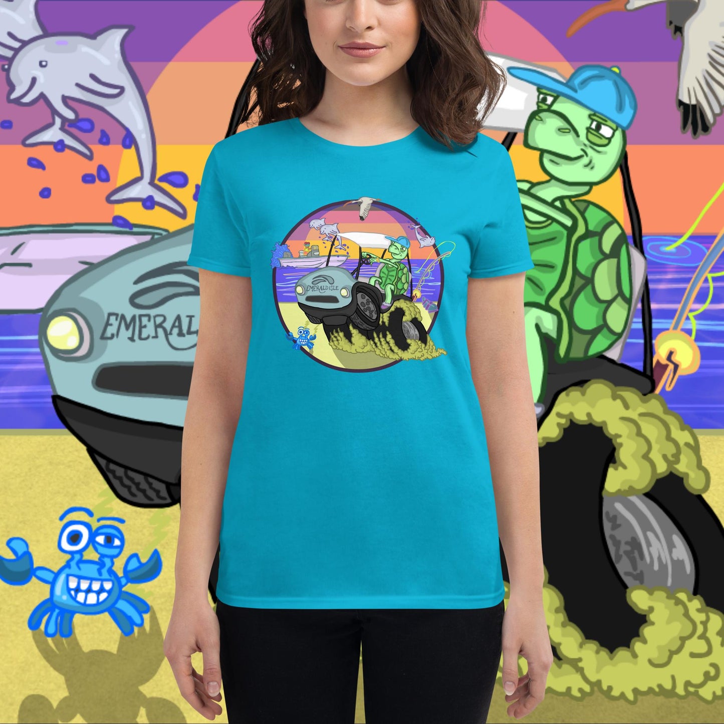 Golfcartin' Turtle Alternate Cut T-shirt