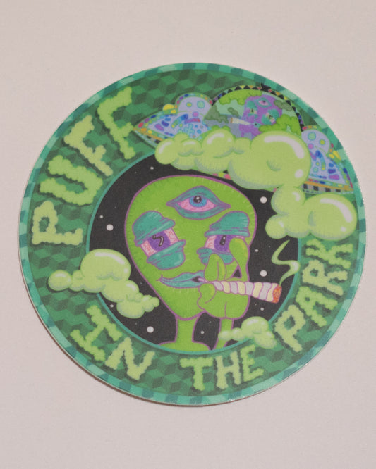 Puff in the Park Vinyl Sticker
